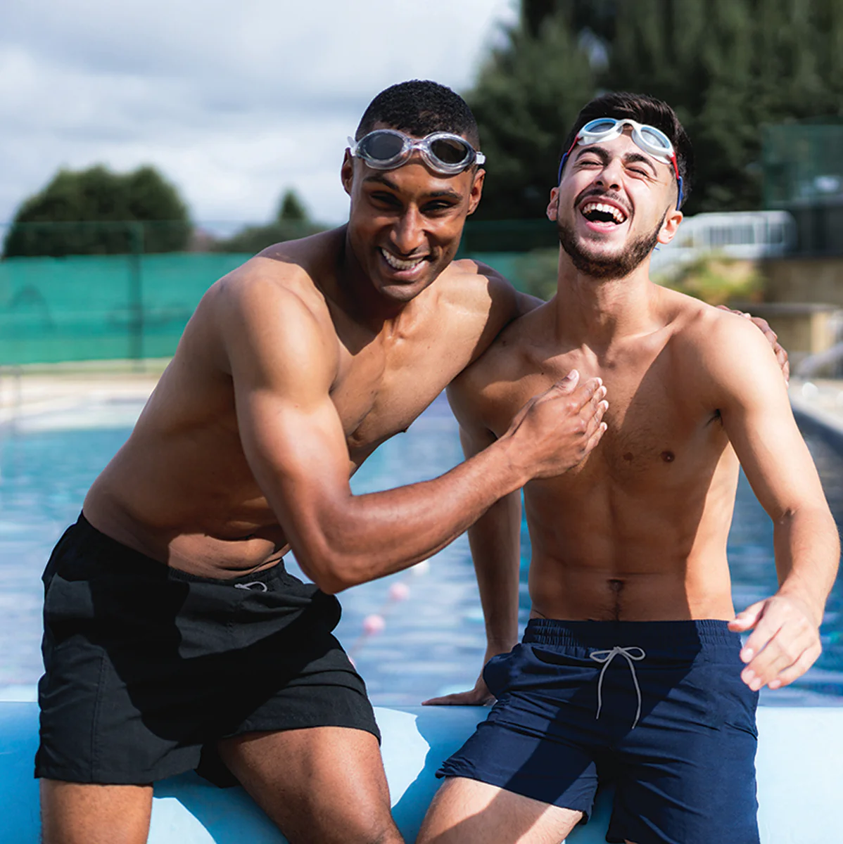 Mens Swim Shorts Navy Blue - Image 3
