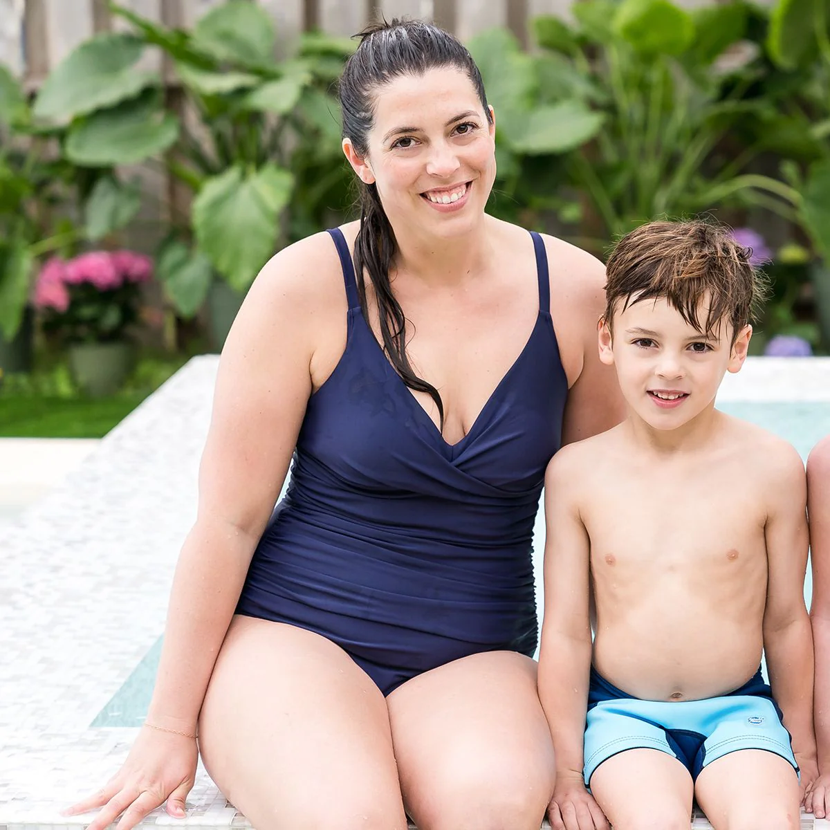 Ladies Swimming Costume Tummy Control Navy Blue - Image 5