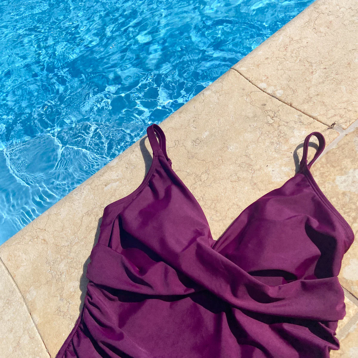 Ladies Swimming Costume Tummy Control Plum - Image 8